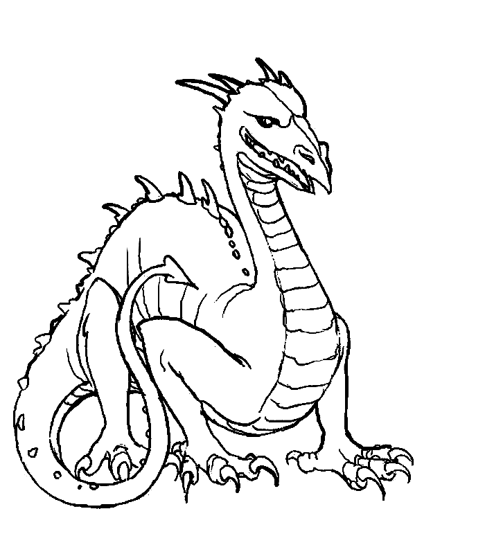 coloriage dragon a corne